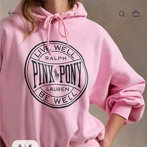 Ralph Lauren Pink Oversized Hoodie with Black Logo